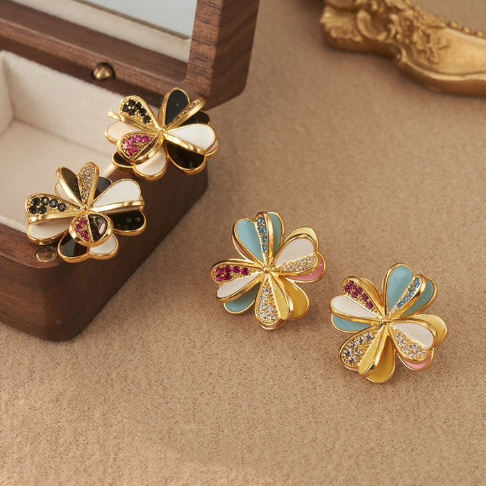 Vintage 18K Gold Plated Flower Earrings - Lovin’ The Beauty 