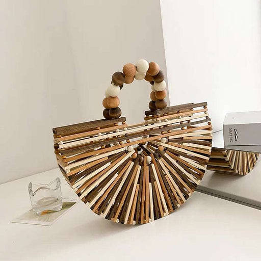 Beaded Bamboo Woven Handbag - Lovin’ The Beauty 