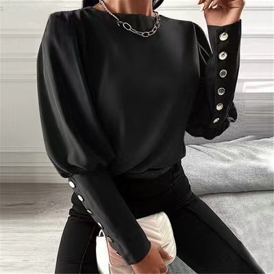 Women's Fashionable Button - Up Cage Sleeve Blouse - Lovin’ The Beauty