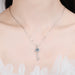 Platinum Mosang Stone Love Key Pendant Necklace - Lovin’ The Beauty 