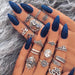 Star Moon Crystal Geometric Knuckle Finger Rings Set - Lovin’ The Beauty 