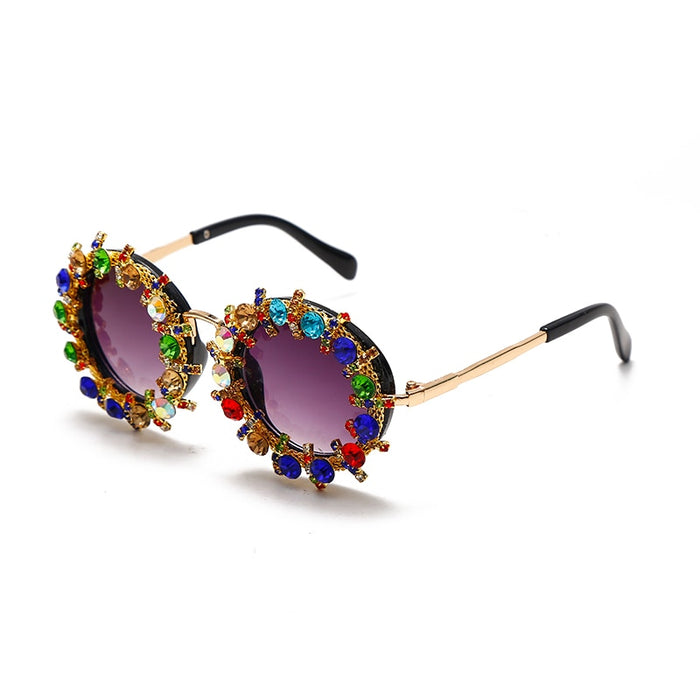 Diamond and Rhinestone Round Children Glasses - Lovin’ The Beauty 