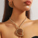 Metal Light Luxury High Grade Necklace and Earrings Suite