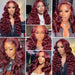 Body Wave Human Hair Wig 13x4 HD Burgundy Lace Front Brazilian Wig