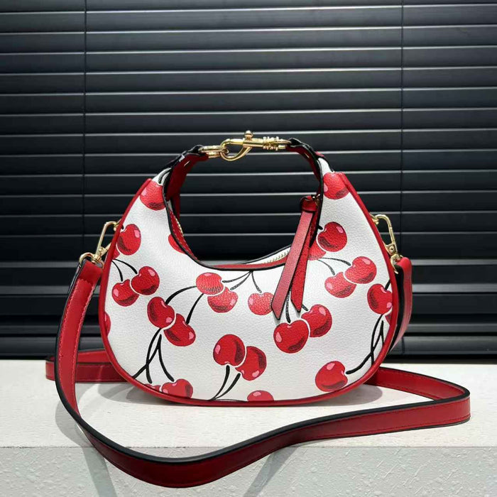 Stitching Soft Leather Hobos Cute Simple Shoulder Crossbody Bag