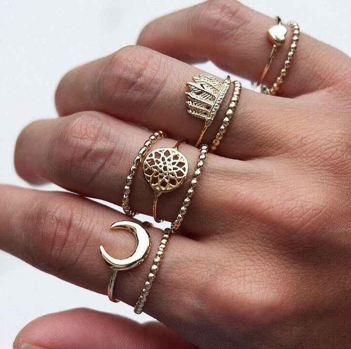 Gold Dreamcatcher Knuckle Ring Boho Style For Women Party Jewelry