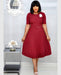 Round Neck Pleated Dress - Lovin’ The Beauty 