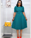Round Neck Pleated Dress - Lovin’ The Beauty 