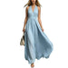 V-Neck Sleeveless Waist-Cinching Dress