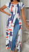 Women's Casual Geometric Print High Slit Maxi T-Shirt, Summer - Lovin’ The Beauty 