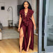 Ruffle-Trimmed Wide-leg Split Jumpsuit