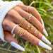 Openwork Flower Ring For Women Alloy Electroplated Glossy Jewelry