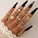 Fashionable Leaf Love Ring Set For Women Silver And Gold Plated Jewelry
