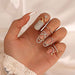 European And American Trend Geometric Diamond Nail Ring Copper Gold Plated