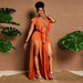 Ruffle-Trimmed Wide-leg Split Jumpsuit