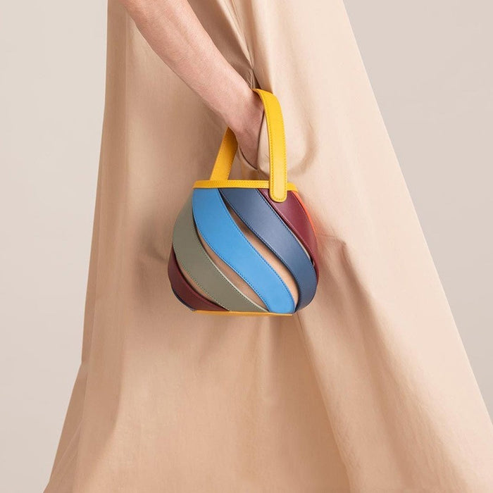 Cylindrical Contrast Portable Diamond Bucket Bag - Lovin’ The Beauty 