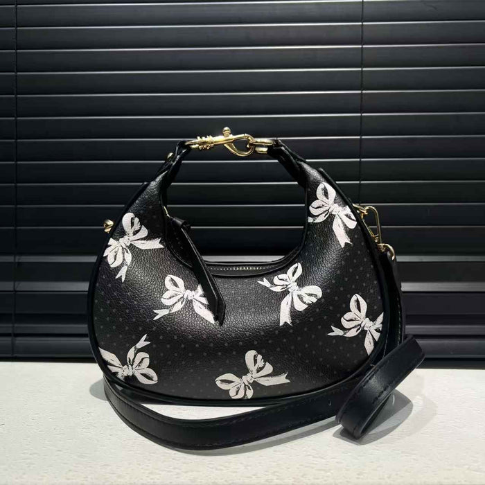 Stitching Soft Leather Hobos Cute Simple Shoulder Crossbody Bag