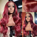 Body Wave Human Hair Wig 13x4 HD Burgundy Lace Front Brazilian Wig