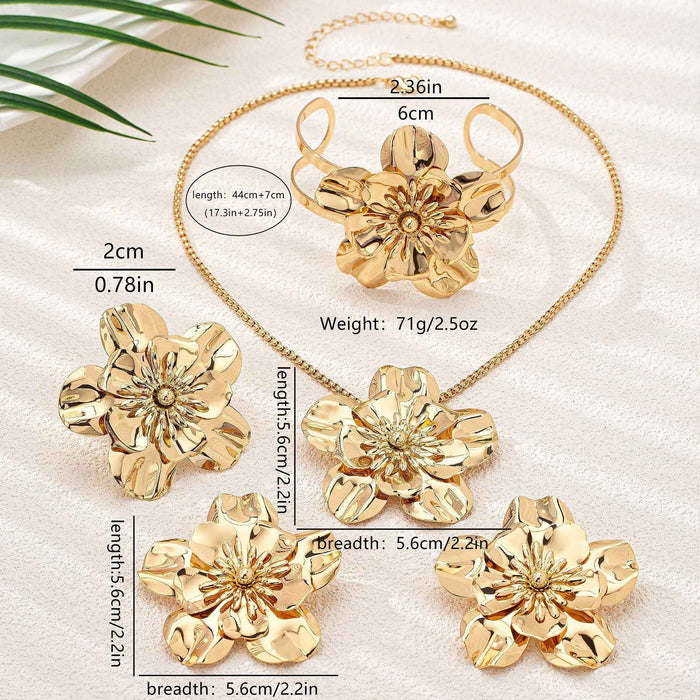 Vintage Floral Jewelry Set Personalized for Women Necklace Earrings Bracelet