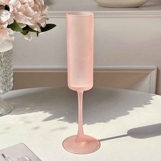 Ins Style French Straight High Leg Glass Atmosphere Wine Glass Matte Powder