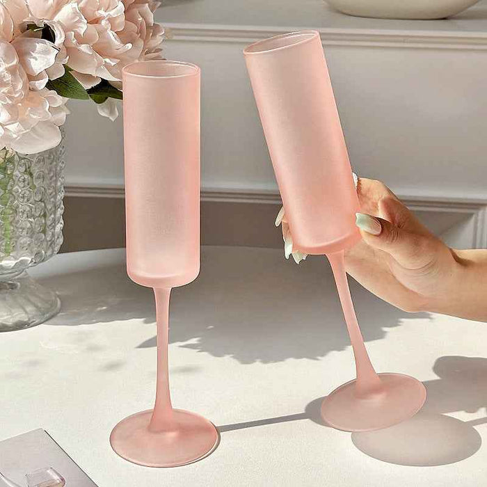 Ins Style French Straight High Leg Glass Atmosphere Wine Glass Matte Powder
