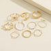 Openwork Flower Ring For Women Alloy Electroplated Glossy Jewelry
