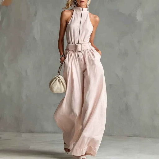 Elegant Round-neck Halter Jumpsuit