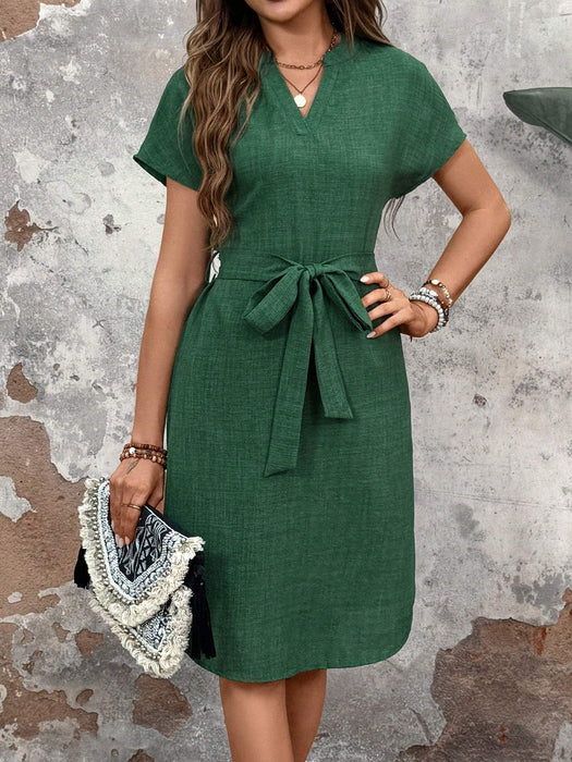 Women'S A-Line Waist Belted Dress Casual Dress Summer - Lovin’ The Beauty 