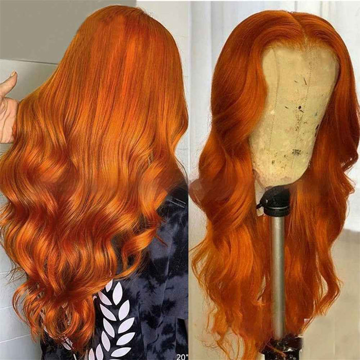 Ginger Body Wave Lace Front Wig In Stock Orange Big Wave Lace