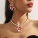 Metal Light Luxury High Grade Necklace and Earrings Suite