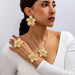Vintage Floral Jewelry Set Personalized for Women Necklace Earrings Bracelet