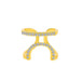 European And American Trend Geometric Diamond Nail Ring Copper Gold Plated