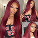 Body Wave Human Hair Wig 13x4 HD Burgundy Lace Front Brazilian Wig