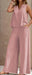 Vibrant Solid Color Casual Pants Set - V Neck Sleeveless Tank Top, Wide Leg Pants With Pocket, Polyester Fabric, Machine Washable - Perfect For Summer, All Season Wear - Lovin’ The Beauty 