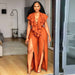 Ruffle-Trimmed Wide-leg Split Jumpsuit