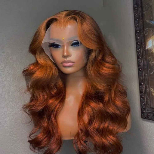 Ginger Body Wave Lace Front Wig In Stock Orange Big Wave Lace