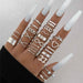 Fashionable Leaf Love Ring Set For Women Silver And Gold Plated Jewelry