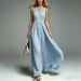 V-Neck Sleeveless Waist-Cinching Dress