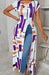 Women's Casual Geometric Print High Slit Maxi T-Shirt, Summer - Lovin’ The Beauty 